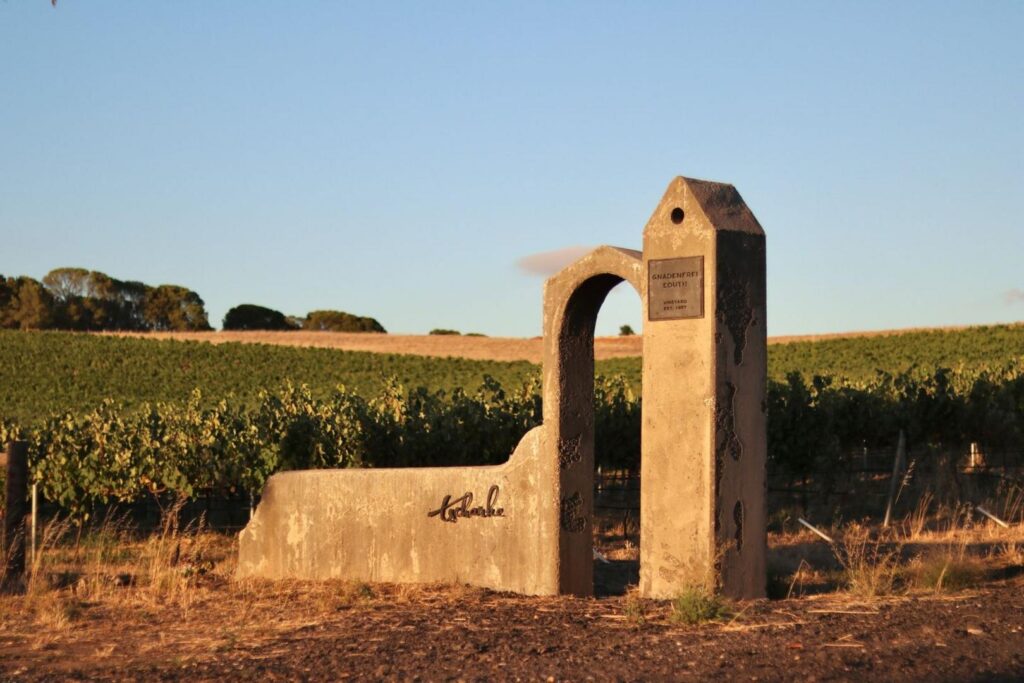 Gate Gnadenfrei South-tscharke-wines-certified-organic-barossa-valley_0003_Tscharke-team-with-tractor tscharke wines gate gnadenfrei south near vineyards